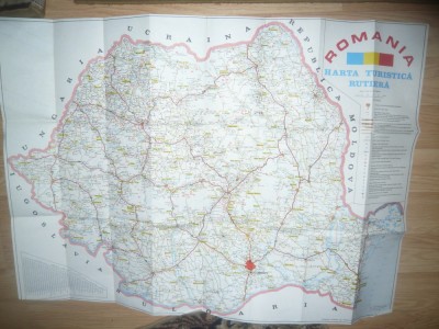 Harta Turistica Rutiera a Romaniei , dim. = 93x67cm foto