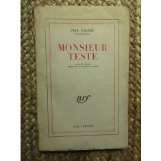 Paul Valery, Monsieur Teste, Librairie Gallimard