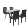 Set de masă Megan 4+1 alb-negru