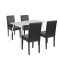 Set de masă Megan 4+1 alb-negru