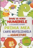 invat sa scriu numerele si sa desenez formele. Prima mea carte reutilizabila cu adancituri, Flamingo Junior
