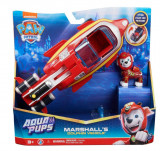 Vehicul Paatrula Catelusilor Aqua Pups si figurina Marshall, Spin Master