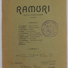 RAMURI - REVISTA LITERARA LUNARA , ANUL VII , NR. 13 , 1 SEPT. 1912
