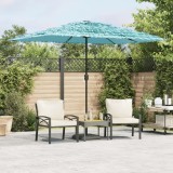Umbrela Gradina vidaXL Albastra 300x200x250cm, Protectie UV, Stalp Otel