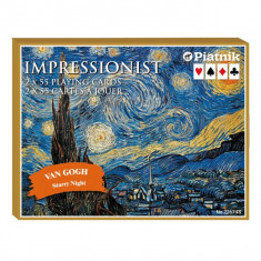 Cărți de joc Piatnik „Van Gogh's Starry Night”, pachet dublu în cutie de lux