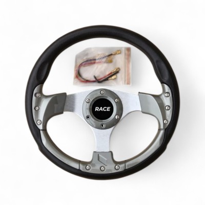 Volan sport gri inchis rotund dimetru 33cm foto