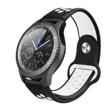 Cumpara ieftin Curea silicon sport Edman compatibila Samsung Gear S3, telescoape Quick Release, 22mm, Negru/Alb