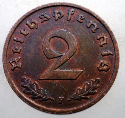 2.602 GERMANIA 2 REICHSPFENNIG 1937 F XF foto