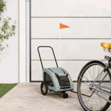 Cumpara ieftin Remorcă de bicicletă animale companie, gri, textil oxford/fier
