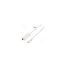 Cablu DisplayPort - HDMI, HDMI mufa, mini DisplayPort mufa, 2m, alb, LOGILINK - CV0123