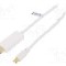 Cablu DisplayPort - HDMI, HDMI mufa, mini DisplayPort mufa, 2m, alb, LOGILINK - CV0123