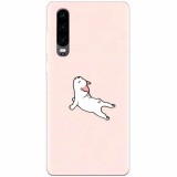 Husa silicon pentru Huawei P30, Cute Dog Streching