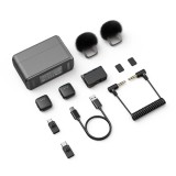 Microfon wireless dual lavaliera CRISTALIS SALE&trade; portabil, compatibil cu smartphone-uri iOS/Android, camere video si PC-uri, ideal pentru vlogging, in