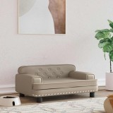 VidaXL Pat de c&acirc;ini, cappuccino, 70x45x30 cm, piele ecologică