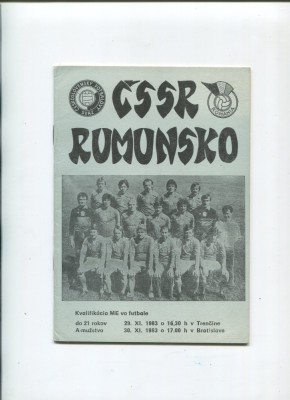 Program oficial Cehoslovacia - Rom&amp;acirc;nia 1983 foto