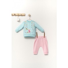 Set de 2 piese de trening Scufita rosie pentru bebelusi, Tongs baby (Marime: 12-18 Luni, Culoare: Corai)