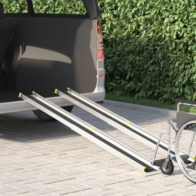 vidaXL Rampă pentru scaun cu rotile 2 pcs Negru 213,5 x 19,5 x 5,5 cm 42021093 foto