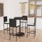 vidaXL Set mobilier bar de grădină cu perne, 5 piese, negru, poliratan 3064766