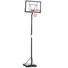 HOMCOM Cos Baschet Adulti cu Inaltime Reglabila 302-352cm, Structura din Otel, PE si PVC, Negru | Aosom Romania