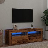 Gossi dulap tv cu lumini led lemn vechi 120x35x40 cm lemn prelucrat