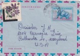 FILATELIE TEMATICA - PLIC BURUNDI TEMATICA AVION AVIOANE AVIATIE AIRMAIL AEROGRAMA FAUNA ELEFANT, Stampilat