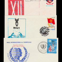1979-1985 Romania - Set 3 plicuri de Propaganda comunista stampile Iasi si Bacau