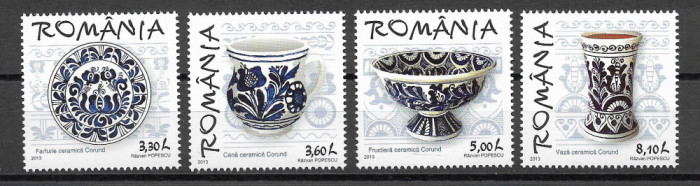 2013, LP 2008-Ceramica de Corund, serie de 6 timbre, MNH
