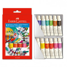 Tempera apa 12 culori in tub 12 ml Faber Castell 121015 foto