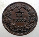 F.137 AUSTRIA 5/10 KREUZER 1885 VARIANTA 1