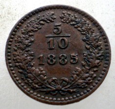 F.137 AUSTRIA 5/10 KREUZER 1885 VARIANTA 1