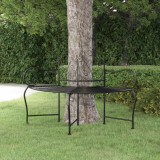 Banca circulara de copac, negru, 150 cm, otel GartenMobel Dekor, vidaXL
