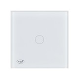 Intrerupator touch cap-scara PNI CS101W, sticla alba, 800W, LED, modern