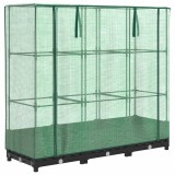 Cumpara ieftin Pat de flori inaltat cu prelata de sera, aspect ratan, 120x40x123 cm