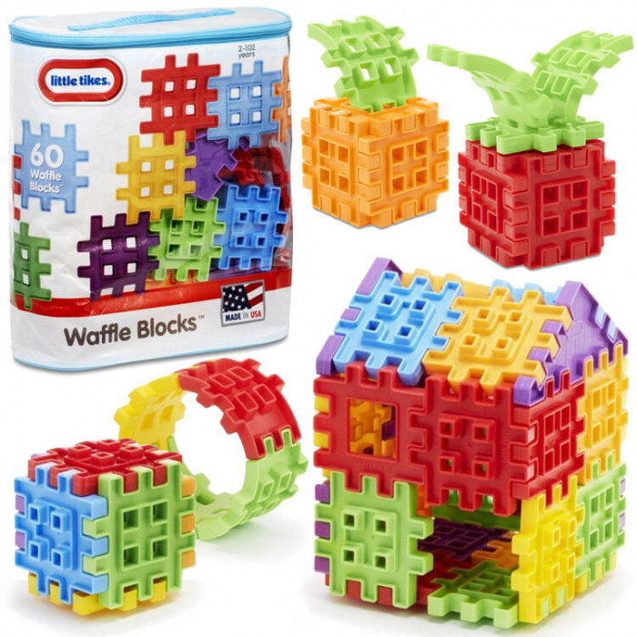 Little Tikes Creative Creative Cărămizi colorate WAFLE Cărămizi 60 de bucăți + pungă ZA5115