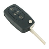 Carcasa cheie tip briceag Audi, model cu cu 3 butoane, pentru baterie tip CR2032, fara buton panica Kft Auto
