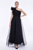 Rochie eleganta neagra, fara maneci, din tulle Evelyn - XL(42)