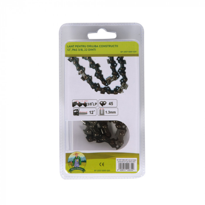 Lant drujba Micul Padurar, lungime 12'', pas 3/8'', grosime 1.3mm, 44 pinteni, 22 dinti, semi-chisel FarmGarden AgroTrade