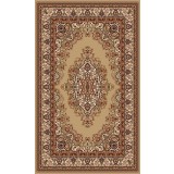 Covor Model Lotos 1524-110, Marime 50 x 80 cm, Bej, Maro, Inaltime Fir 8 mm, Antialergic, Polipropilena, Living, Dormitor, Sufragerie, Birou
