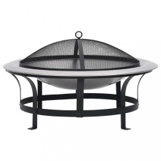Vatră de foc de exterior cu grătar, 76 cm, oțel inoxidabil