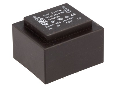 Transformator PCB 4,5VA 230V 9V foto