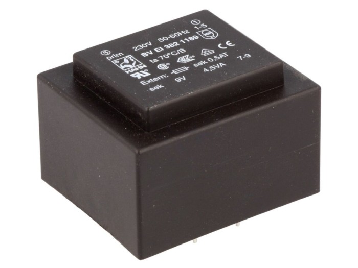 Transformator PCB 4,5VA 230V 9V