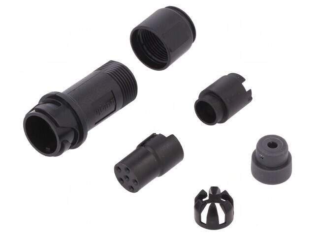 Conector circular mufă mamă 6 pini fără contacte pe cablu