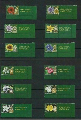 2013-Ceasul florilor 1 si 2 set cu vigneta din coli de posta foto