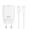 Incarcator Retea Cu Cablu USB-C XO Design CE25, 25W, 3A, 1 x USB-C, Alb