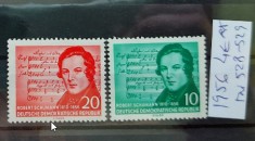 TS21 - Timbre serie DDR - 1956 Mi541-542 Compozitori muzica nestampilat
