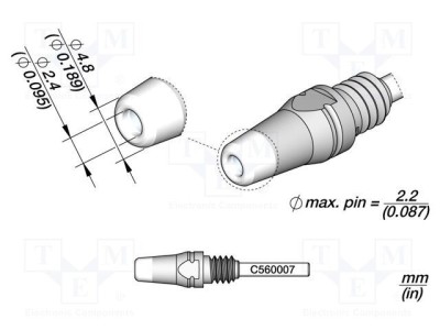 V&amp;acirc;rf ciocan dezlipit JBC TOOLS 4,8x2,4mm foto