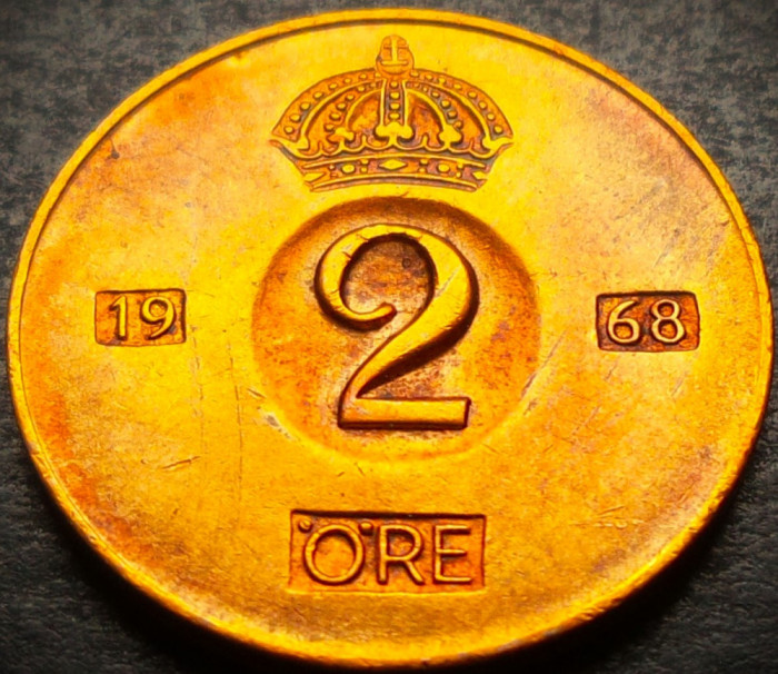 Moneda 2 ORE - SUEDIA, anul 1968 * cod 4029 B = excelenta