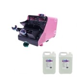 Cumpara ieftin Pachet masina de baloane si lichid 10 l, IdeallStore&reg;, telecomanda wireless, roz
