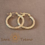 Cumpara ieftin Cercei rotunzi 2.5 cm cu impletitura deosebita