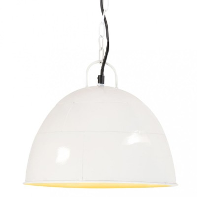 vidaXL Lustră industrială vintage, 25 W, alb, rotund, 31 cm, E27 foto